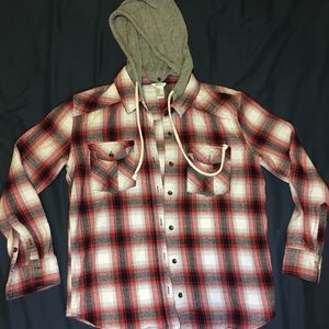 Forever 21 Red Flannel with detachable Hood